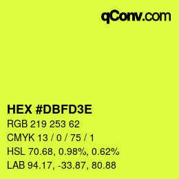 カラーコード: HEX #DBFD3E | qconv.com