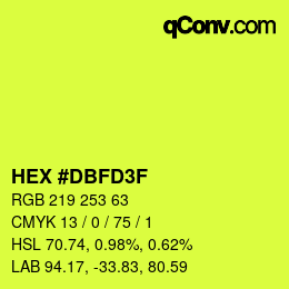 カラーコード: HEX #DBFD3F | qconv.com