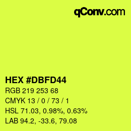 カラーコード: HEX #DBFD44 | qconv.com
