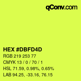 Color code: HEX #DBFD4D | qconv.com