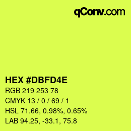 Color code: HEX #DBFD4E | qconv.com