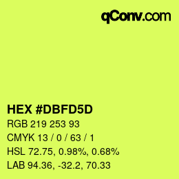 Color code: HEX #DBFD5D | qconv.com