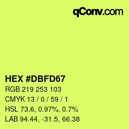 カラーコード: HEX #DBFD67 | qconv.com