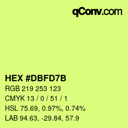 Color code: HEX #DBFD7B | qconv.com