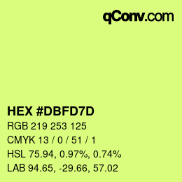 カラーコード: HEX #DBFD7D | qconv.com