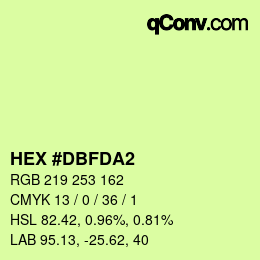 カラーコード: HEX #DBFDA2 | qconv.com