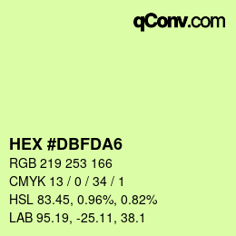 カラーコード: HEX #DBFDA6 | qconv.com