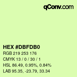 Color code: HEX #DBFDB0 | qconv.com