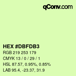 Color code: HEX #DBFDB3 | qconv.com