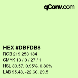 Color code: HEX #DBFDB8 | qconv.com