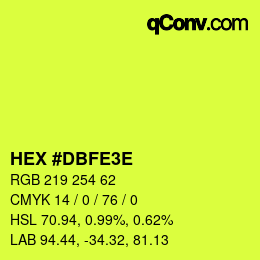 カラーコード: HEX #DBFE3E | qconv.com