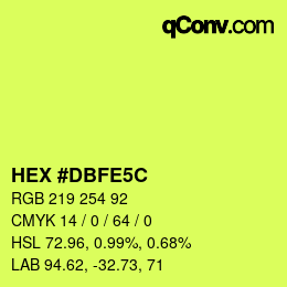 Color code: HEX #DBFE5C | qconv.com