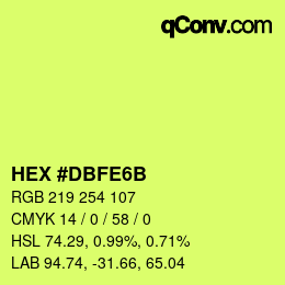 カラーコード: HEX #DBFE6B | qconv.com