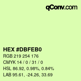 Color code: HEX #DBFEB0 | qconv.com