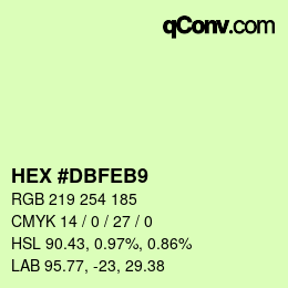颜色代码: HEX #DBFEB9 | qconv.com