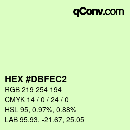 Color code: HEX #DBFEC2 | qconv.com