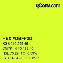 Color code: HEX #DBFF2D | qconv.com