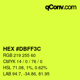 Color code: HEX #DBFF3C | qconv.com