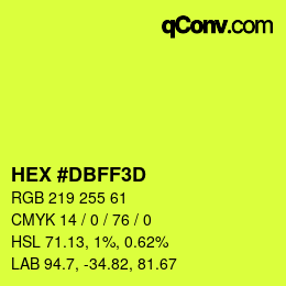 Color code: HEX #DBFF3D | qconv.com