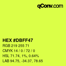 Color code: HEX #DBFF47 | qconv.com