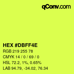 Color code: HEX #DBFF4E | qconv.com