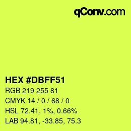 Color code: HEX #DBFF51 | qconv.com