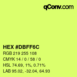Código de color: HEX #DBFF6C | qconv.com
