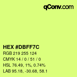 Color code: HEX #DBFF7C | qconv.com