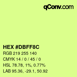 Color code: HEX #DBFF8C | qconv.com