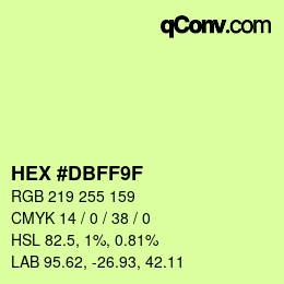 颜色代码: HEX #DBFF9F | qconv.com