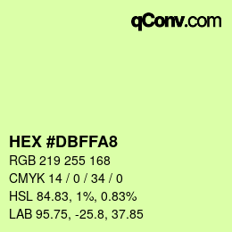 Color code: HEX #DBFFA8 | qconv.com