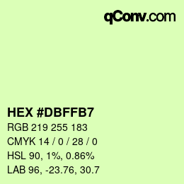 Color code: HEX #DBFFB7 | qconv.com