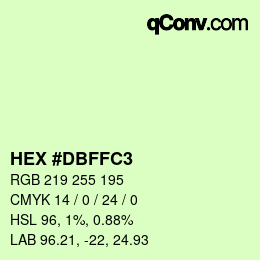 カラーコード: HEX #DBFFC3 | qconv.com