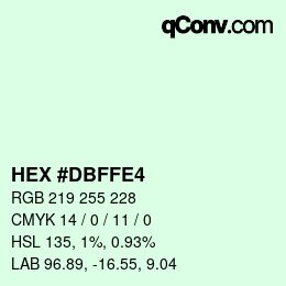 カラーコード: HEX #DBFFE4 | qconv.com