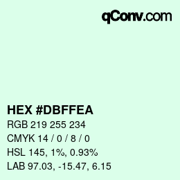 Color code: HEX #DBFFEA | qconv.com