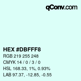 Color code: HEX #DBFFF8 | qconv.com