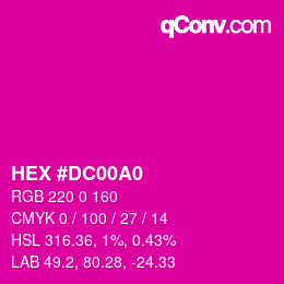Color code: HEX #DC00A0 | qconv.com