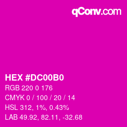 Color code: HEX #DC00B0 | qconv.com