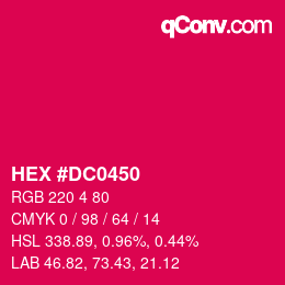 Color code: HEX #DC0450 | qconv.com