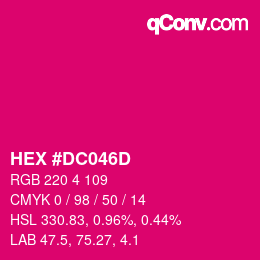 Color code: HEX #DC046D | qconv.com
