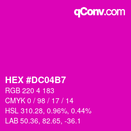 颜色代码: HEX #DC04B7 | qconv.com