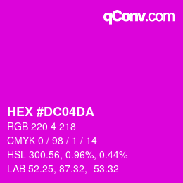 颜色代码: HEX #DC04DA | qconv.com