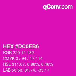 Color code: HEX #DC0EB6 | qconv.com