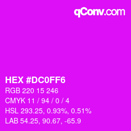 颜色代码: HEX #DC0FF6 | qconv.com