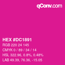 颜色代码: HEX #DC1891 | qconv.com
