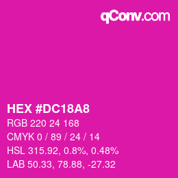 カラーコード: HEX #DC18A8 | qconv.com
