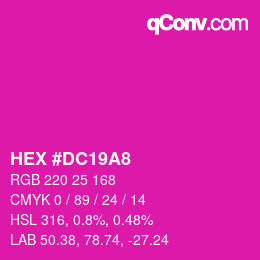 颜色代码: HEX #DC19A8 | qconv.com