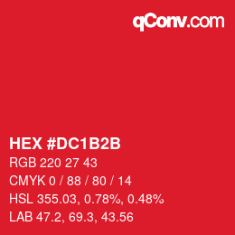 Color code: HEX #DC1B2B | qconv.com