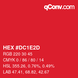 カラーコード: HEX #DC1E2D | qconv.com