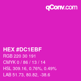 Color code: HEX #DC1EBF | qconv.com